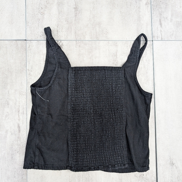 Old Navy Black Cotton Sweetheart Neckline Cropped Tank Top Size Large - Picture 5 of 8